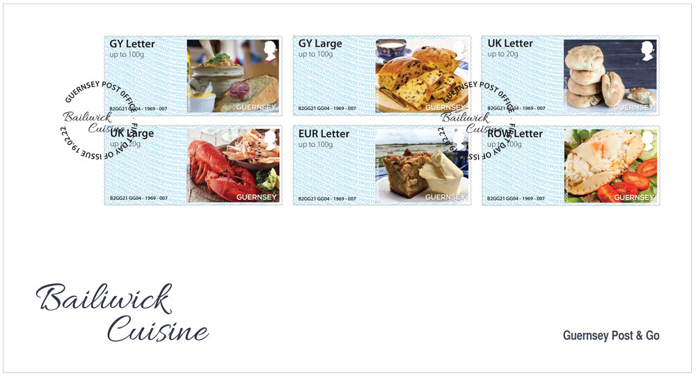 Post and Go stamps depict Guernsey Cuisine